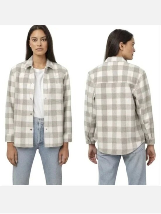 Rails Jackets & Blazers - Rails Tripp Ivory Rain Plaid Button-Up Shacket - Beige & White